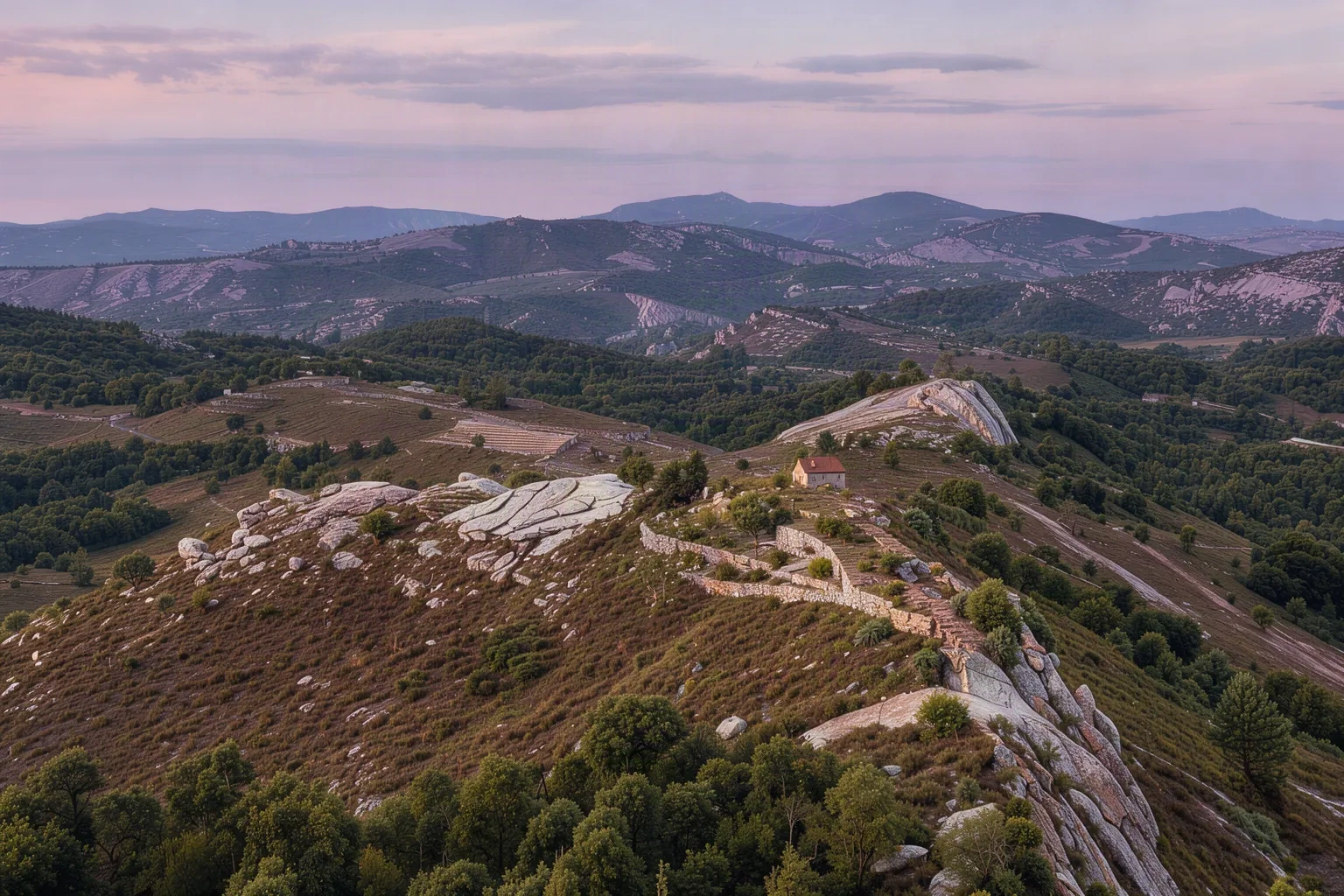 Paysages granitiques et châtaigneraies des Cévennes